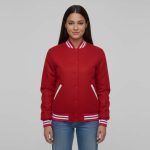 Red Fleece Varsity Jacket